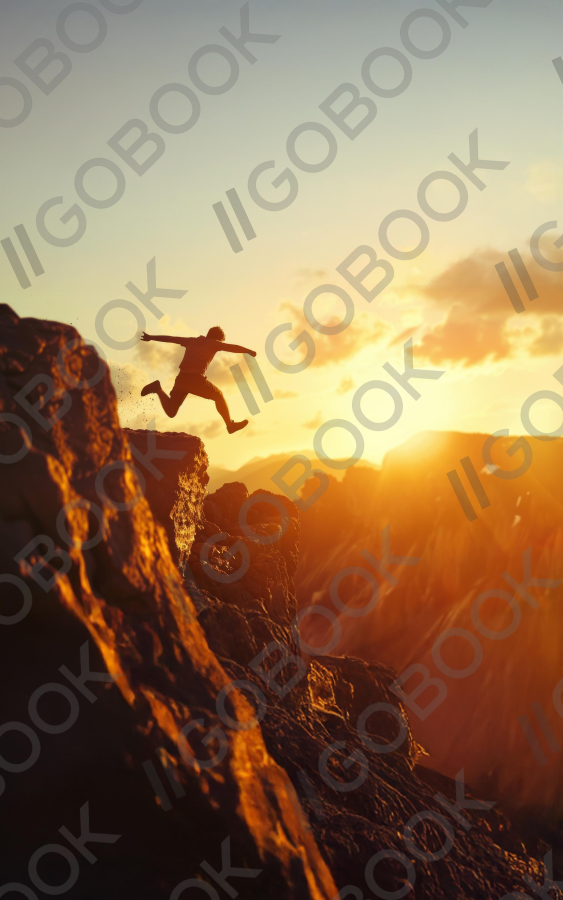 夕陽懸崖跳躍