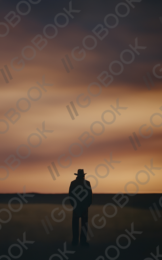 孤獨牛仔夕陽