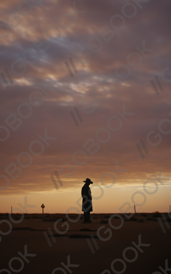 孤獨牛仔夕陽